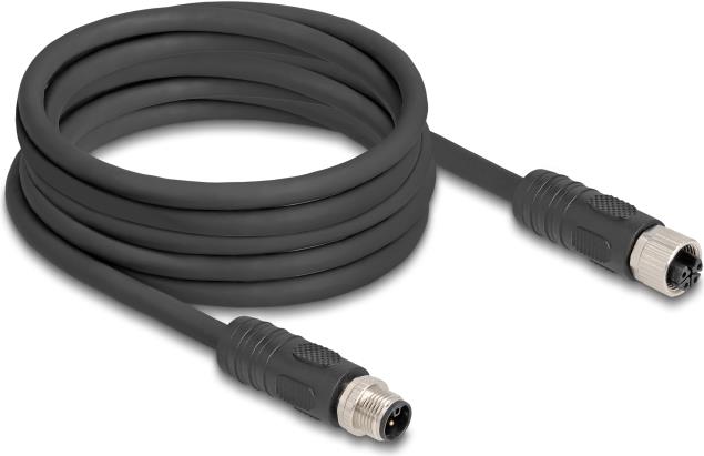 Купить Delock M12 Kabel L-kodiert 4 Pin Stecker zu Buchse PUR schleppkettentauglich 5 m (80522) в магазине wardena.ru