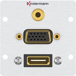Купить Kindermann 7444000586 HDMI + VGA + 3.5mm Aluminium Steckdose (7444000586) в магазине wardena.ru