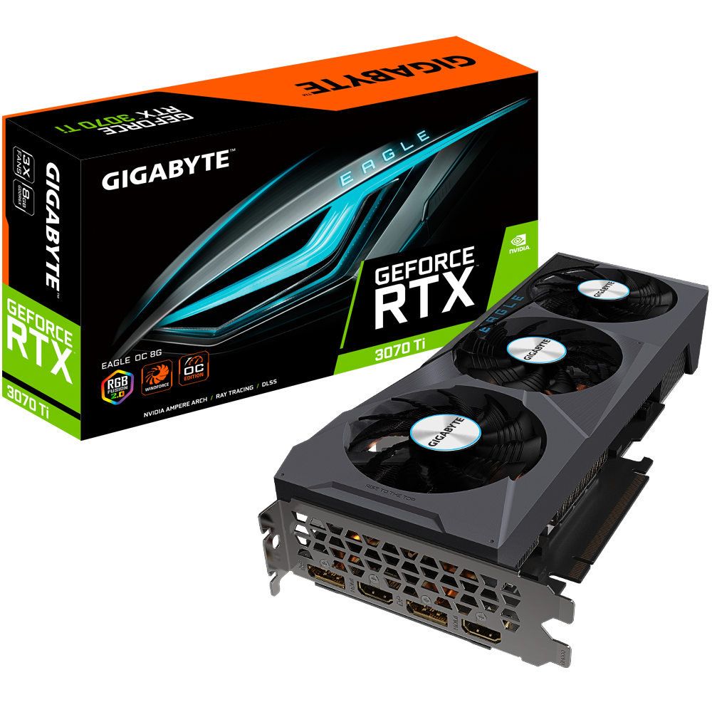 Купить Gigabyte GeForce RTX 3070 Ti EAGLE OC 8G - GeForce RTX 3070 Ti - 8 GB - GDDR6X - 256 Bit - 7680 x 4320 Pixel - PCI Express x16 4.0 (GV-N307TEAGLE OC-8GD) в магазине wardena.ru