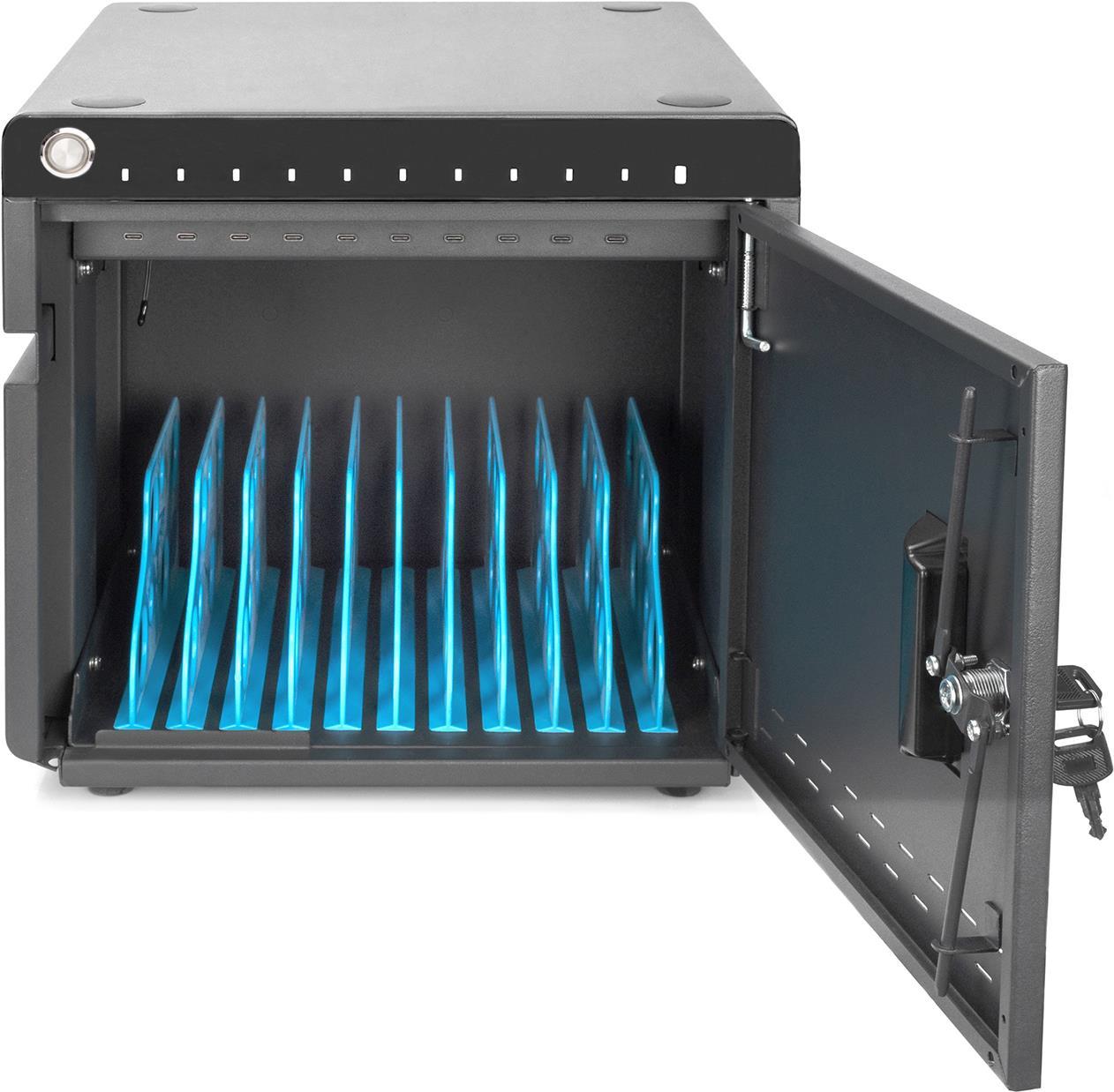 Купить DIGITUS DN-45004 - Schrankeinheit - für 10 Notebooks/Tablets - UV cleaner, USB-C, mobile, charging - verriegelbar - ABS-Kunststoff, kaltgewalzter Stahl - Schwarz, RAL 9005 - Bildschirmgröße: bis zu 35,6 cm (bis zu 35,60c в магазине wardena.ru