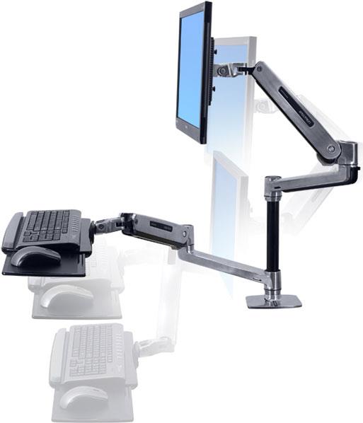 Купить Ergotron WorkFit-LX Sit-Stand Desk Mount System - Befestigungskit (Gelenkarm, Stange, Tastaturarm, 2 Erweiterungsklammern, Handgelenkkissen, 2 Manschetten, Montageklammer, Grommetbasis, Tastatur-Tablett, Tisch-Klemme) fü (45-405-026) в магазине wardena.ru