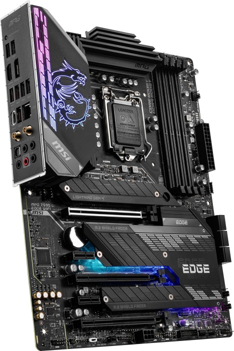 Купить MSI MPG Z590 GAMING EDGE WIFI - Motherboard - ATX - LGA1200-Sockel - Z590 Chipsatz - USB-C Gen2, USB 3.2 Gen 1, USB 3.2 Gen 2, USB-C Gen 2x2 - 2.5 Gigabit LAN, Wi-Fi, Bluetooth - Onboard-Grafik (CPU erforderlich) - HD Au (7D07-001R) в магазине wardena.ru