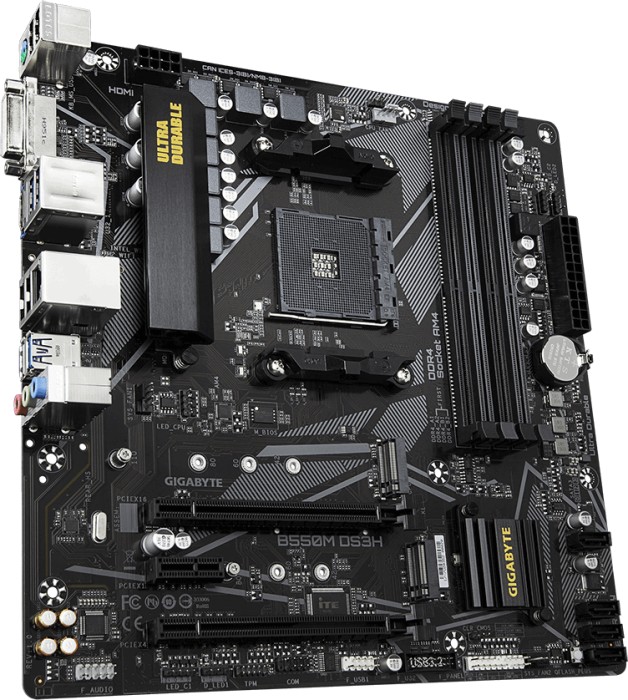 Купить Gigabyte B550M DS3H - 1.0 - Motherboard - micro ATX - Socket AM4 - AMD B550 - USB 3.2 Gen 1 - Gigabit LAN - Onboard-Grafik (CPU erforderlich) - HD Audio (8-Kanal) в магазине wardena.ru