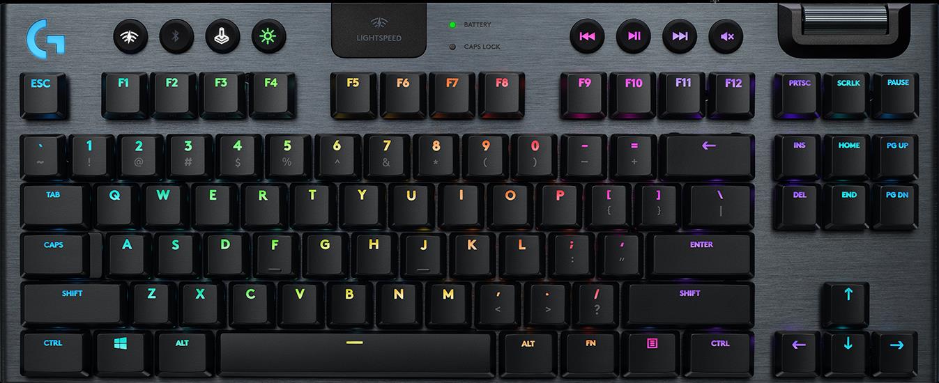Купить Logitech Gaming G915 TKL - Tastatur - Hintergrundbeleuchtung - USB, Bluetooth, LIGHTSPEED - AZERTY - Französisch - Tastenschalter: GL Tactile - Kohle (920-009497) в магазине wardena.ru