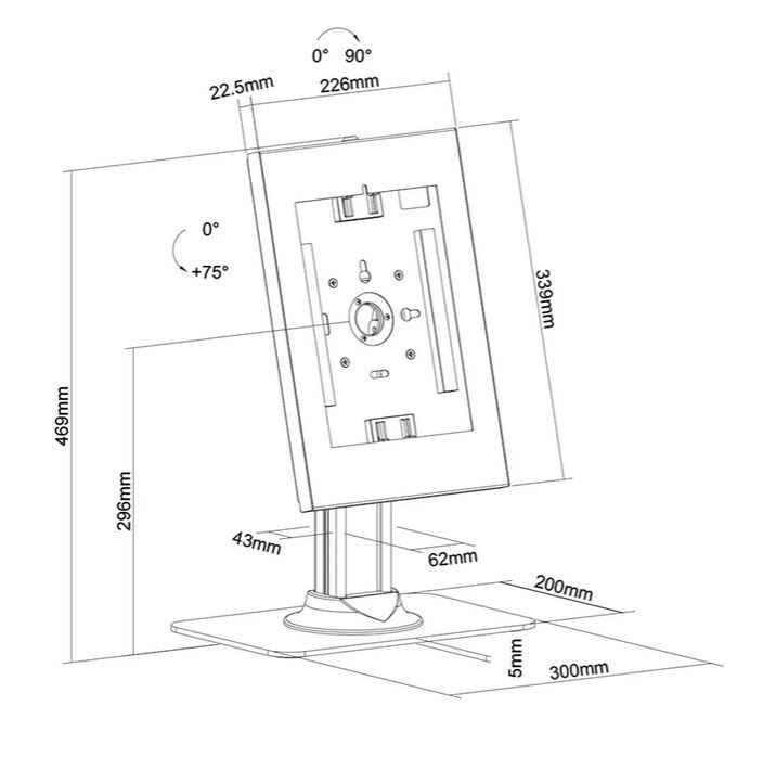 Купить Neomounts by Newstar neig- und drehbare Tablet-Tischhalter für Tablets von 9,7-11" - Weiß (DS15-650WH1) в магазине wardena.ru