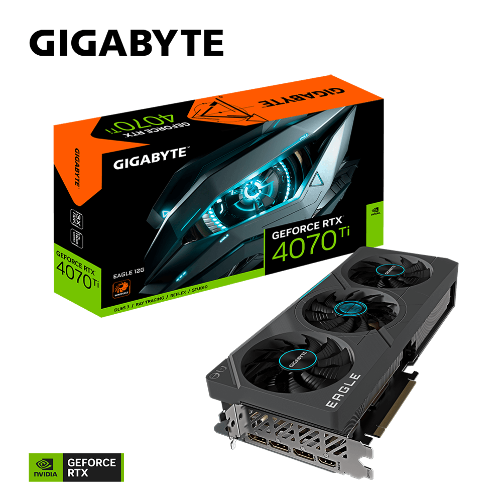 Купить Gigabyte GeForce RTX 4070 Ti EAGLE 12G - GeForce RTX 4070 Ti - 12 GB - GDDR6X - 192 Bit - 7680 x 4320 Pixel - PCI Express 4.0 (GV-N407TEAGLE-12GD) в магазине wardena.ru