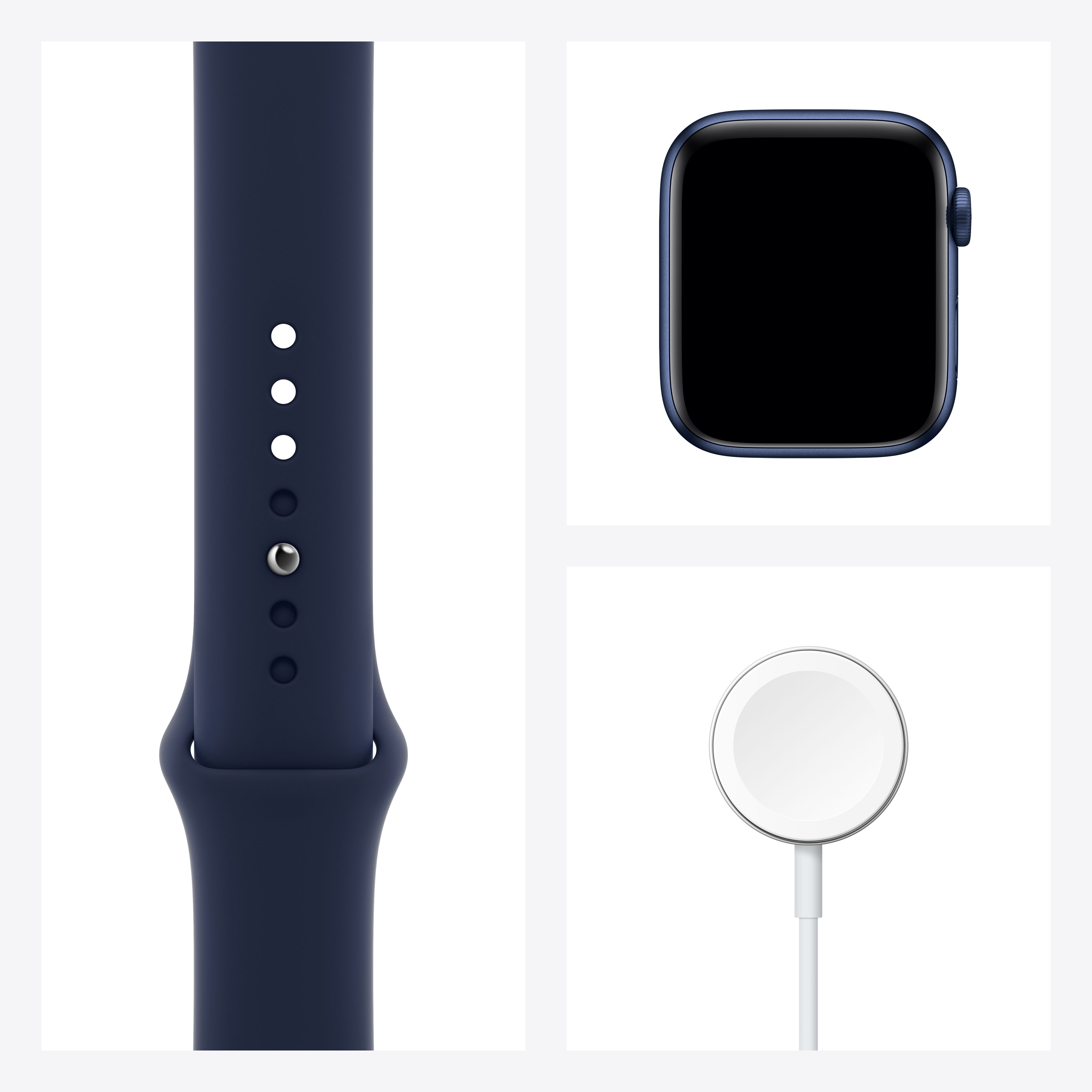Купить Apple Watch Series 6 (GPS + Cellular) - 44 mm - blaues Aluminium - intelligente Uhr mit Sportband - Flouroelastomer - Deep Navy - Bandgröße: S/M/L - 32 GB - Wi-Fi, Bluetooth - 4G - 36.5 g (M09A3FD/A) в магазине wardena.ru