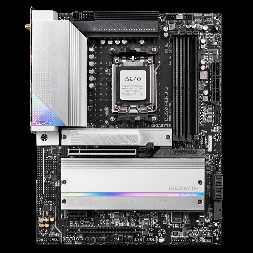 Купить Gigabyte B650 AERO G - 1.0 - Motherboard - ATX - Socket AM5 - AMD B650 Chipsatz - USB 3.2 Gen 1, USB 3.2 Gen 2, USB-C 3.2 Gen2, USB-C 3.2 Gen 2x2 - 2.5 Gigabit LAN, Bluetooth, Wi-Fi - Onboard-Grafik (CPU erforderlich) - в магазине wardena.ru
