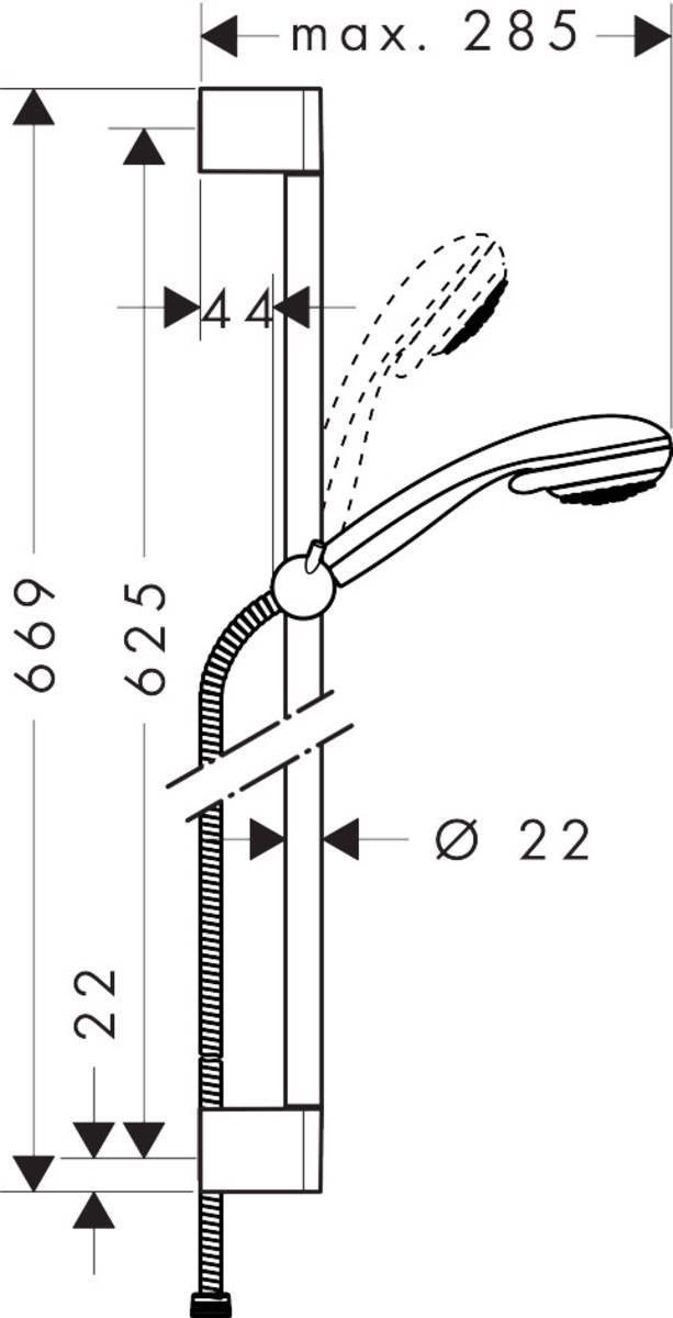 Купить Hansgrohe Crometta 85 Душевой набор Crometta 85 Multi/Unica'Crometta 0,65 м хром 27767000 в магазине wardena.ru
