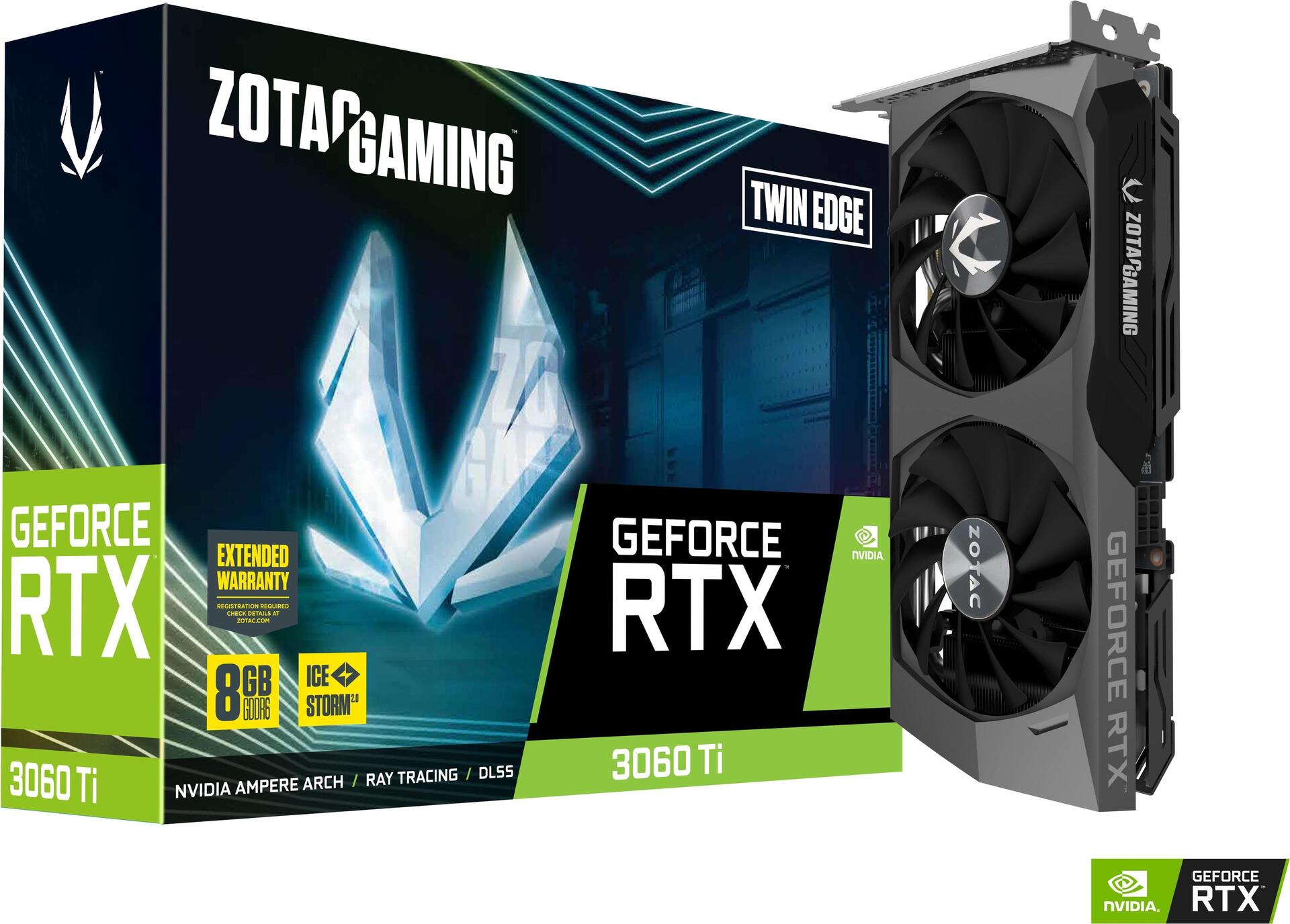 Купить Zotac GAMING GeForce RTX 3060 Ti Twin Edge LHR - GeForce RTX 3060 Ti - 8 GB - GDDR6 - 256 Bit - 7680 x 4320 Pixel - PCI Express x16 4.0 (ZT-A30610E-10MLHR) в магазине wardena.ru