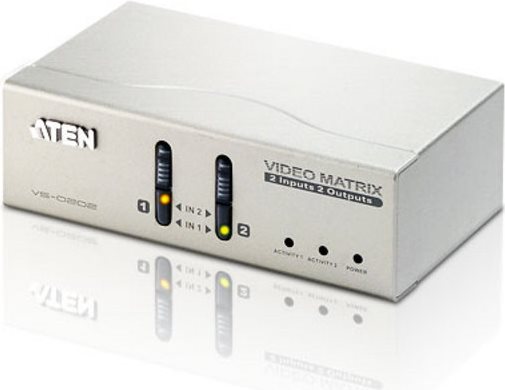 Купить ATEN Video Matrix Switch VS-0202 2x2 - Video/Audio-Schalter - Desktop (VS0202) в магазине wardena.ru