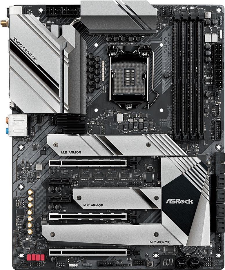 Купить ASRock W480 Creator - Motherboard - ATX - LGA1200-Sockel - W480 - USB-C Gen2, USB 3.2 Gen 1, USB 3.2 Gen 2 - 10 Gigabit LAN, 2.5 Gigabit LAN, Wi-Fi, Bluetooth - Onboard-Grafik (CPU erforderlich) - HD Audio (8-Kanal) (90-MXBC30-A0UAYZ) в магазине wardena.ru