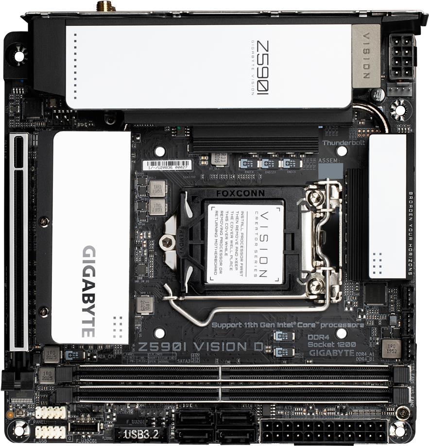 Купить Gigabyte Z590I VISION D - Intel - LGA 1200 - Intel® Celeron® - Intel® Core™ i3 - Intel Core i5 - Intel Core i7 - Intel Core i9 - Intel® Pentium® - LGA 1200 (Socket H5) - DDR4-SDRAM - DIMM (Z590I VISION D) в магазине wardena.ru