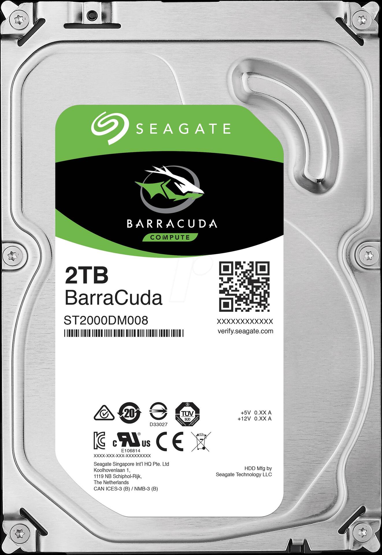 Купить Seagate Barracuda ST2000DM008 - Festplatte - 2 TB - intern - 3.5" (8.9 cm) - SATA 6Gb/s - 7200 U/min - Puffer: 256 MB (ST2000DM008) в магазине wardena.ru