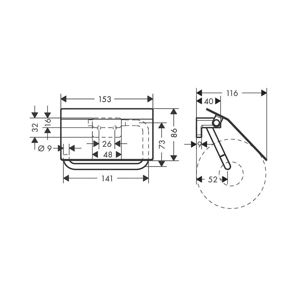 Купить Hansgrohe AddStoris Держатель рулона туалетной бумаги хром-черный матовый 41753340 в магазине wardena.ru