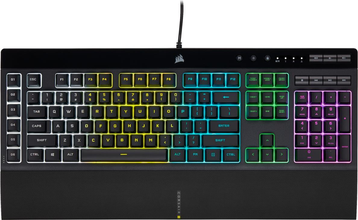 Купить CORSAIR Gaming K55 RGB PRO - Tastatur - Hintergrundbeleuchtung - USB - Deutsch - Schwarz (CH-9226765-DE) в магазине wardena.ru
