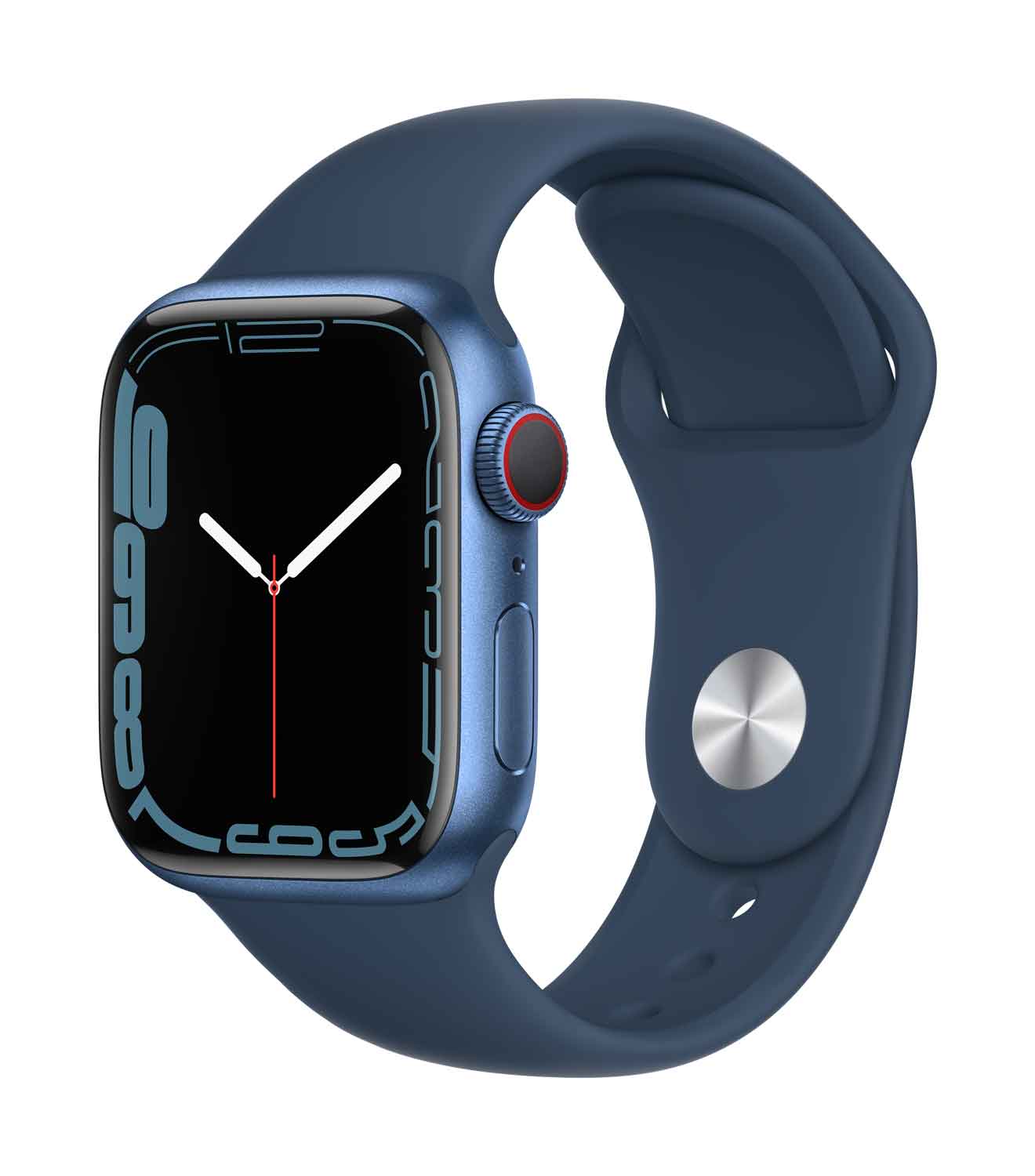 Купить Apple Watch Series 7 (GPS + Cellular) - 41 mm - blaues Aluminium - intelligente Uhr mit Sportband - Flouroelastomer - Abyss Blue - Bandgröße: regelmäßig - 32GB - Wi-Fi, Bluetooth - 4G - 32 g (MKHU3FD/A) в магазине wardena.ru