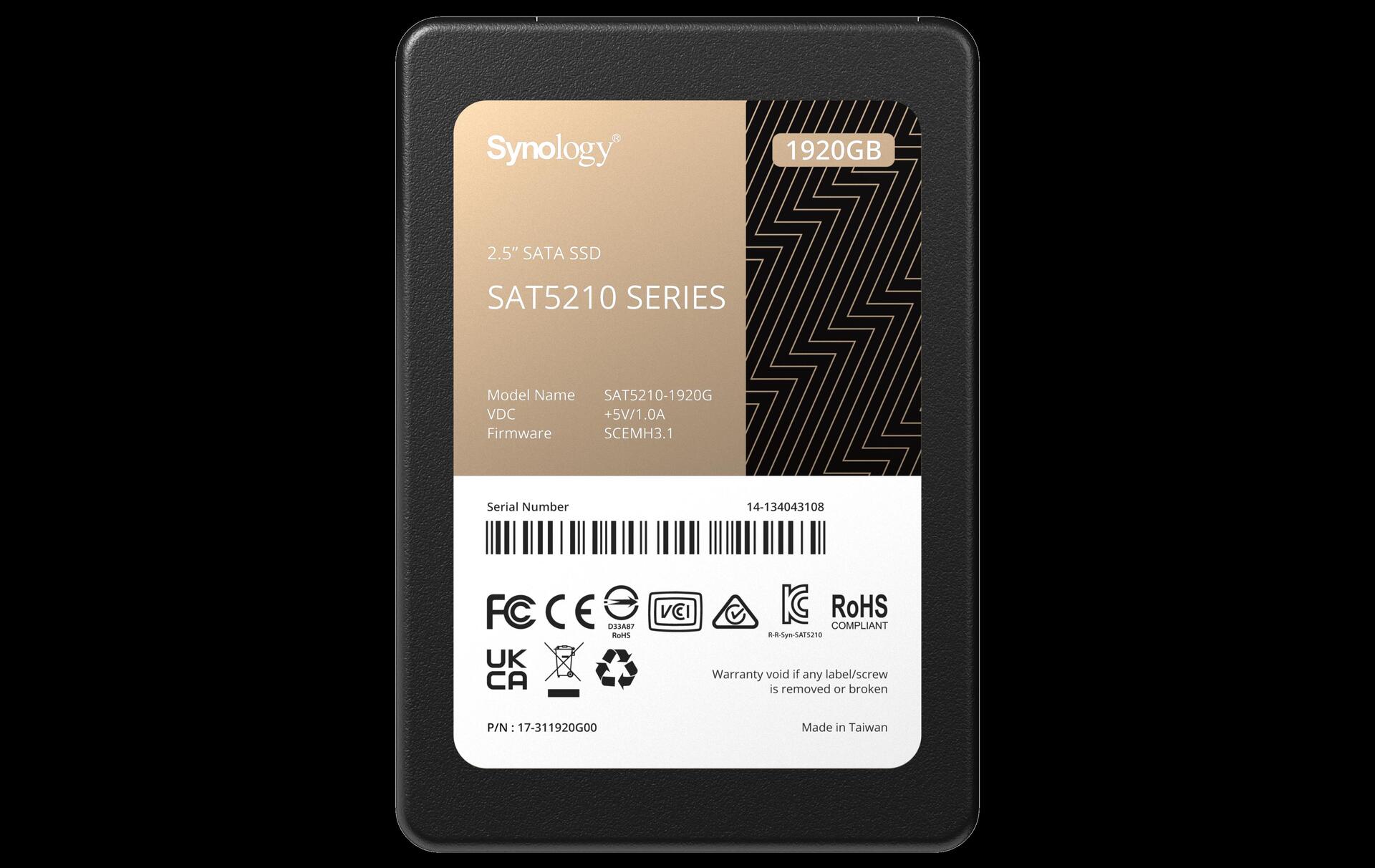 Купить Synology SAT5210 - SSD - 1.92 TB - intern - 2.5" (6.4 cm) - SATA 6Gb/s (SAT5210-1920G) в магазине wardena.ru
