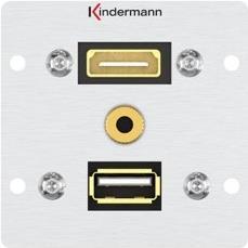 Купить Kindermann Konnect alu 50 - Modulares Faceplate-Snap-In - Mini-Phone Stereo 3,5 mm, HDMI, USB 3.0 Type A (7444000547) в магазине wardena.ru