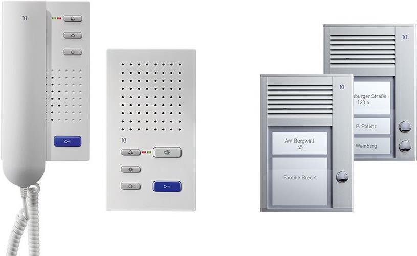 Купить TCS home:pack Audio, Aufputz, Zweifamilienhaus, PSC2120-0000 bestehend aus Audio Außenstation Serie PAK 2 Tasten AP, 2x Audio Komfort Türtelfon ISH3130 und Steuergerät BVS20 (PSC2120-0000) в магазине wardena.ru