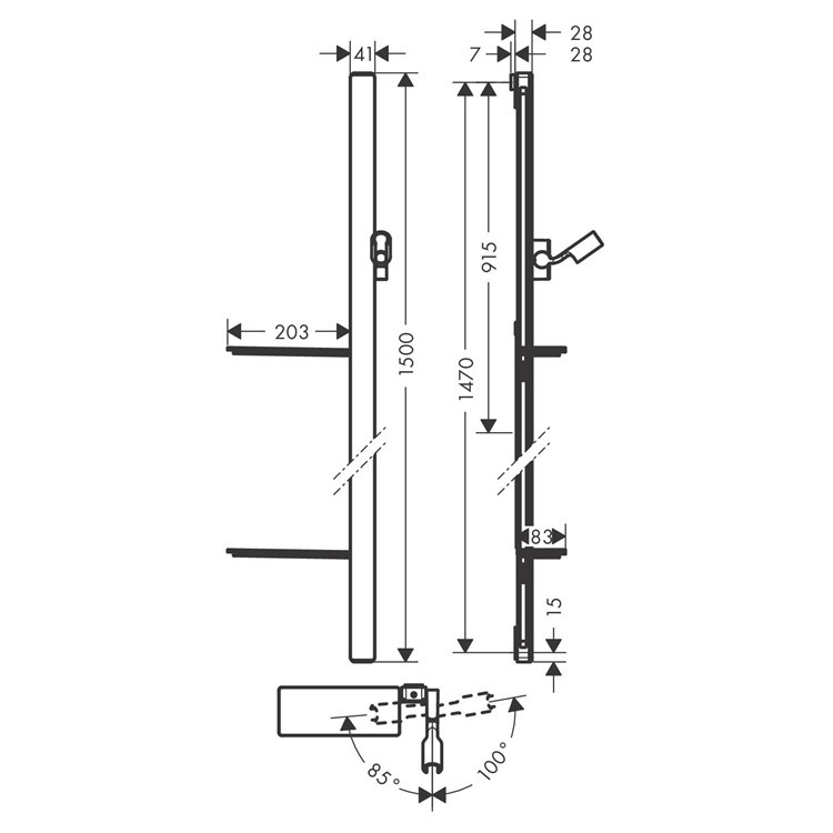 Купить Hansgrohe Душевая штанга Unica E хром 27645000 в магазине wardena.ru