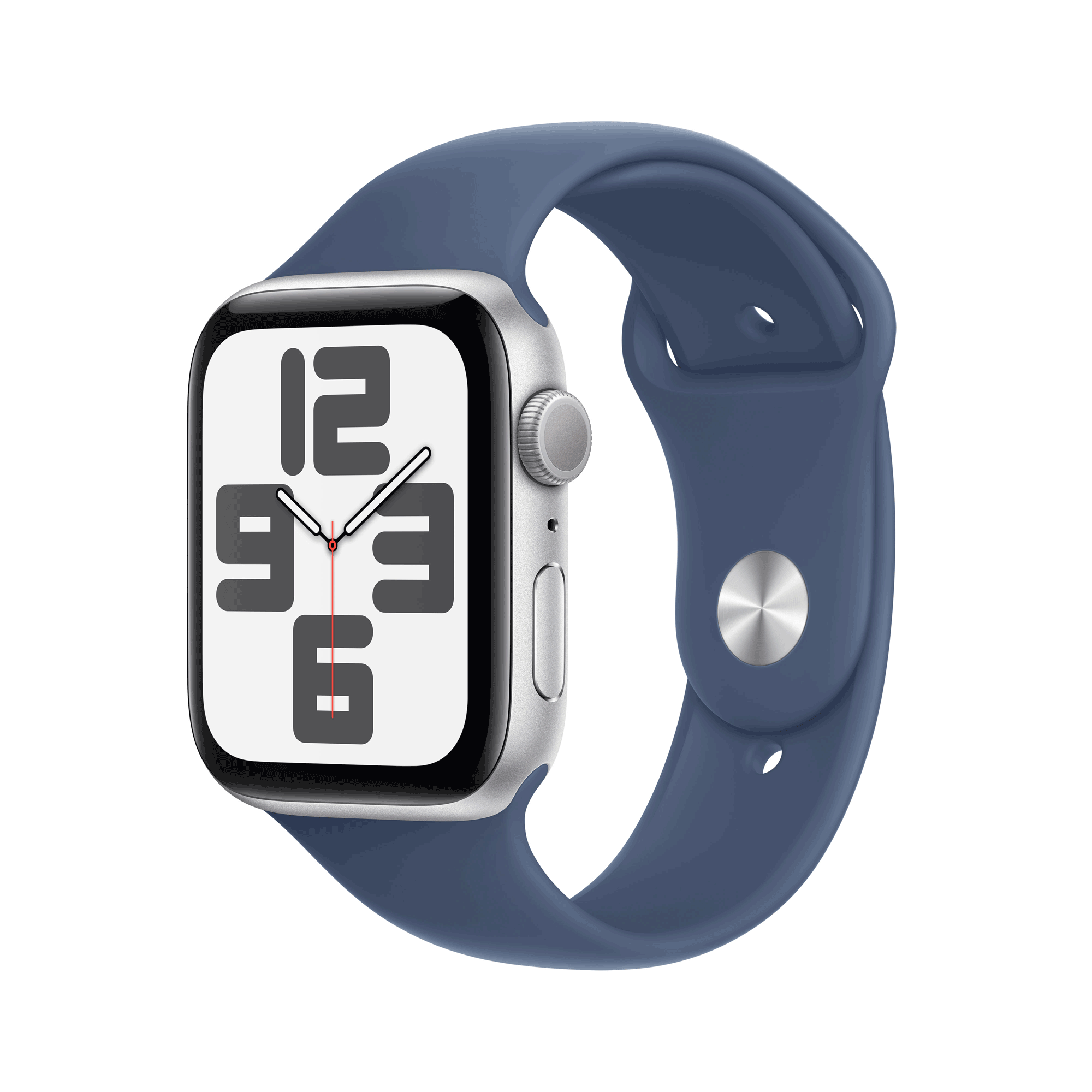 Купить Apple Watch SE GPS 44mm Silver Aluminium Case mit Denim Sport Band - S/M (MXEQ3QF/A) в магазине wardena.ru