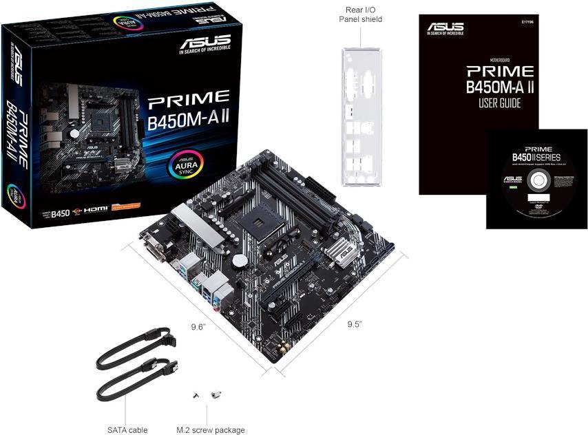 Купить ASUS PRIME B450M-A II - Motherboard - micro ATX - Socket AM4 - AMD B450 Chipsatz - USB 3.2 Gen 1, USB 3.2 Gen 2 - Gigabit LAN - Onboard-Grafik (CPU erforderlich) - HD Audio (8-Kanal) (90MB15Z0-M0EAY0) в магазине wardena.ru