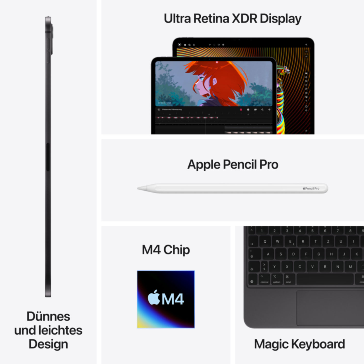 Купить Apple iPad Pro Apple M 1 TB 33 cm (13") 16 GB Wi-Fi 6E (802.11ax) iPadOS 17 Schwarz (MVX63NF/A) в магазине wardena.ru