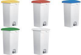 Купить helit Tretabfallbehälter, 87 Liter, mittelgrau/gelb rechteckig, aus PP, mit Haken zur Beutelbefestigung (H2402318) в магазине wardena.ru