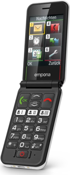 Купить Emporia SIMPLICITYglam.4G 7,11 cm (2.8" ) 106 g Schwarz - Weiß Seniorentelefon (V227-4g_001) в магазине wardena.ru