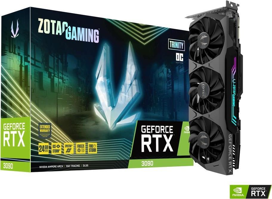 Купить ZOTAC GAMING GeForce RTX 3090 Trinity OC - Grafikkarten - GF RTX 3090 - 24 GB GDDR6X - PCIe 4.0 x16 - HDMI, 3 x DisplayPort (ZT-A30900J-10P) в магазине wardena.ru