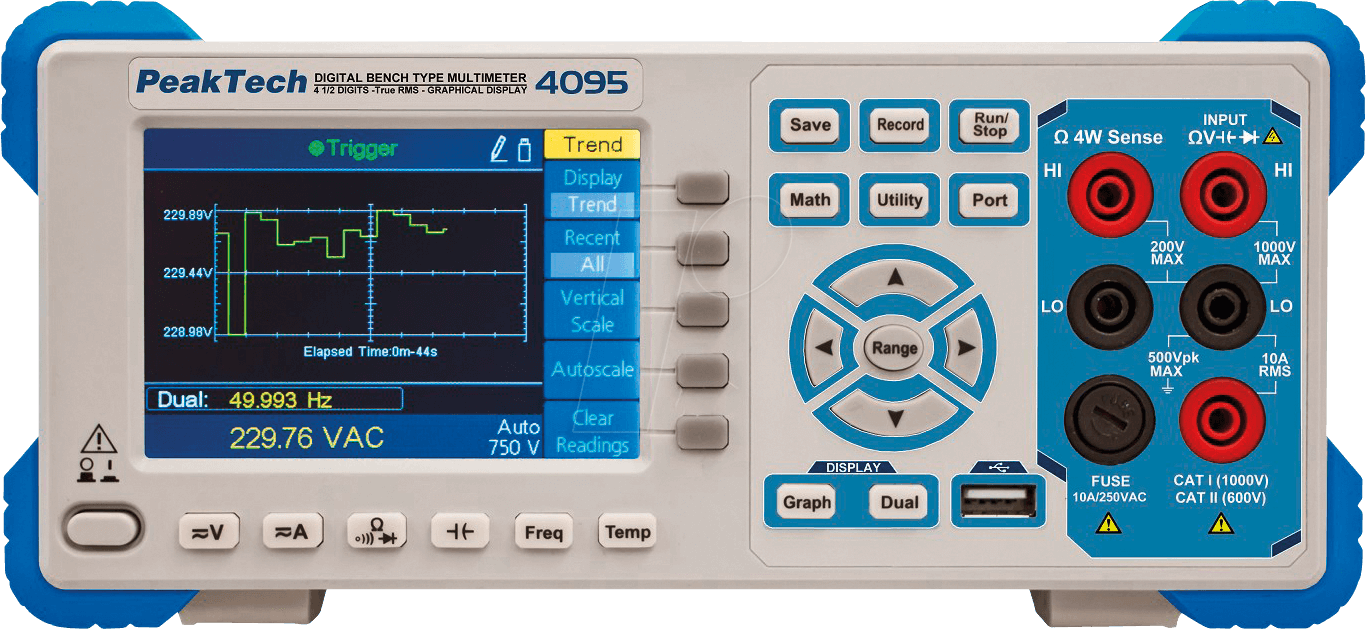 Купить PEAKTECH 4095 - Tischmultimeter, digital, 60000 Counts, USB, LAN (P 4095) в магазине wardena.ru