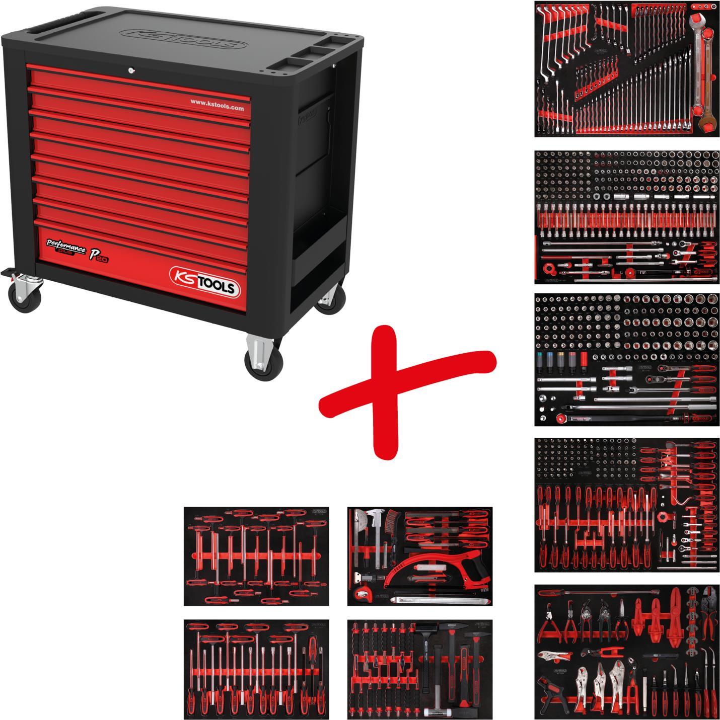 Купить KS TOOLS Werkzeuge-Maschinen GmbH Performanceplus Werkstattwagen-Satz P20 mit 706 Werkzeugen für 7 Schubladen (820.9706) в магазине wardena.ru