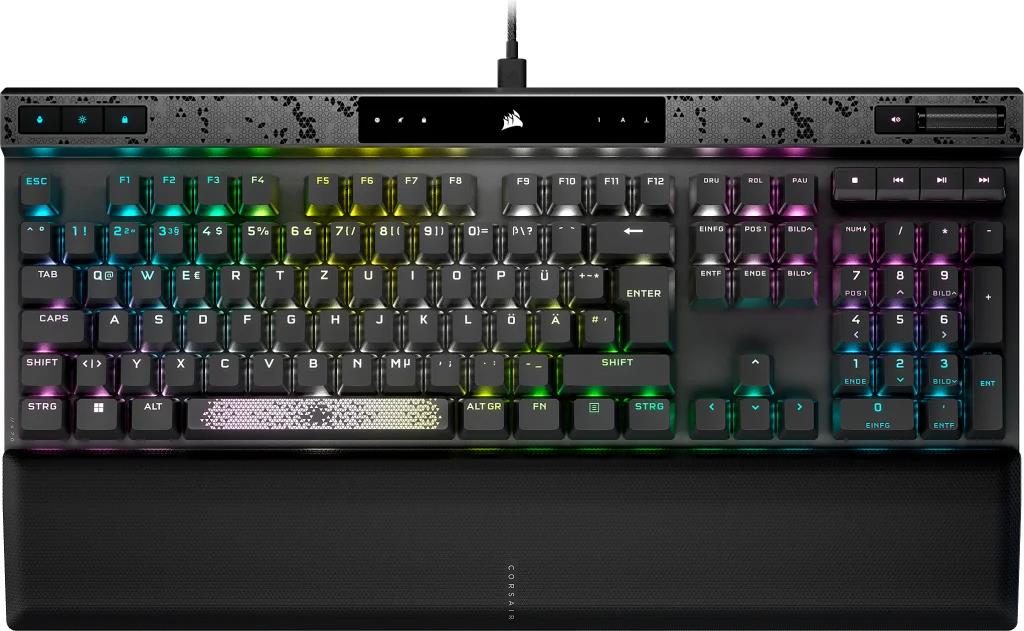 Купить CORSAIR K70 MAX RGB magnetisch-mechanische Gaming-Tastatur RGB-LED-Beleuchtung CORSAIR MGX Schwarz Schwarze PBT-Tastenkappen - US Layout (CH-910961G-NA) в магазине wardena.ru