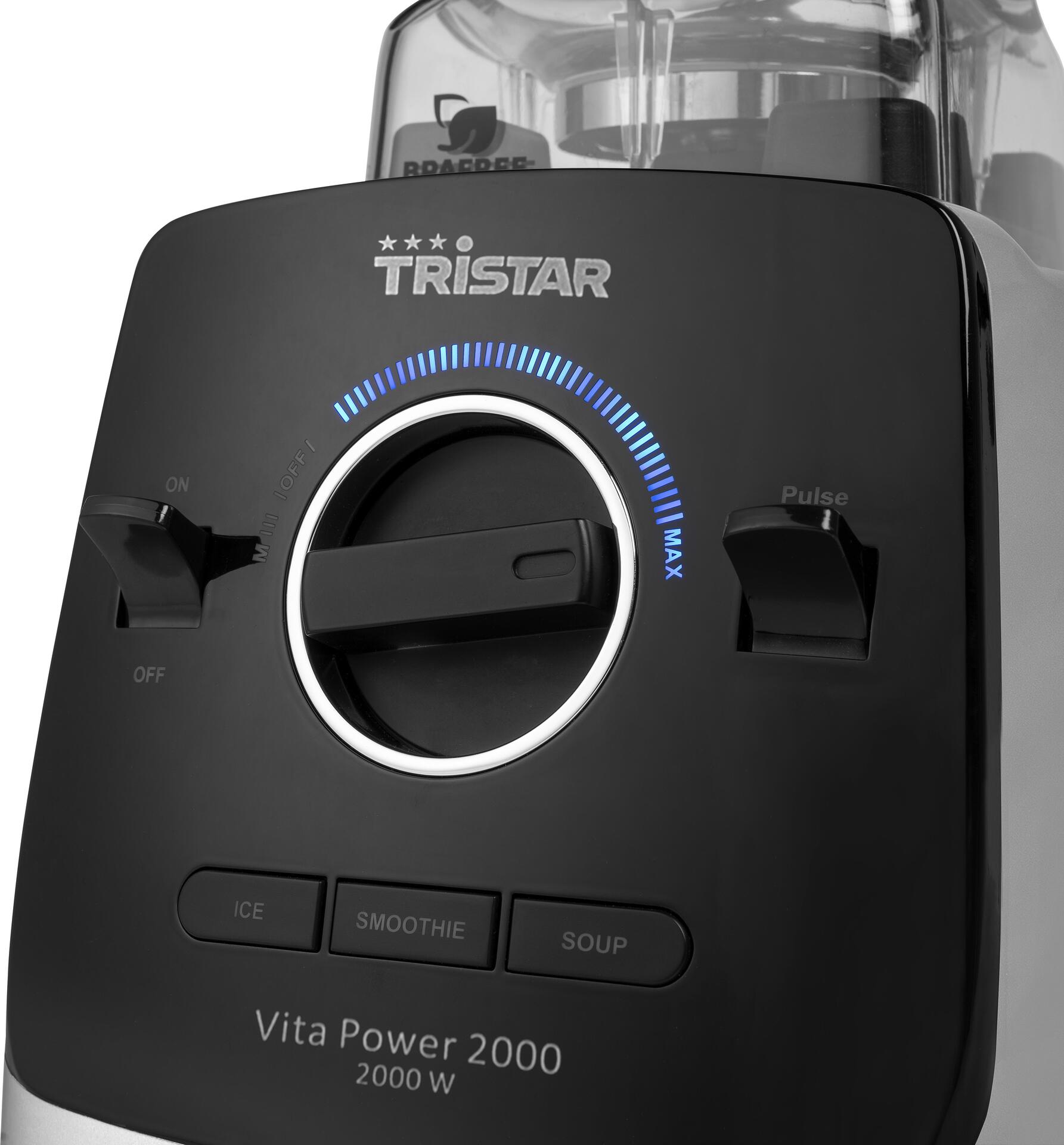 Купить Tristar BL-4473 VitaPower 2000 Standmixer - Tischplatten-Mixer - 2 l - Dirac-Stoß - Eis-Crusher - 2000 W - Schwarz - Edelstahl - Transparent (BL-4473) в магазине wardena.ru