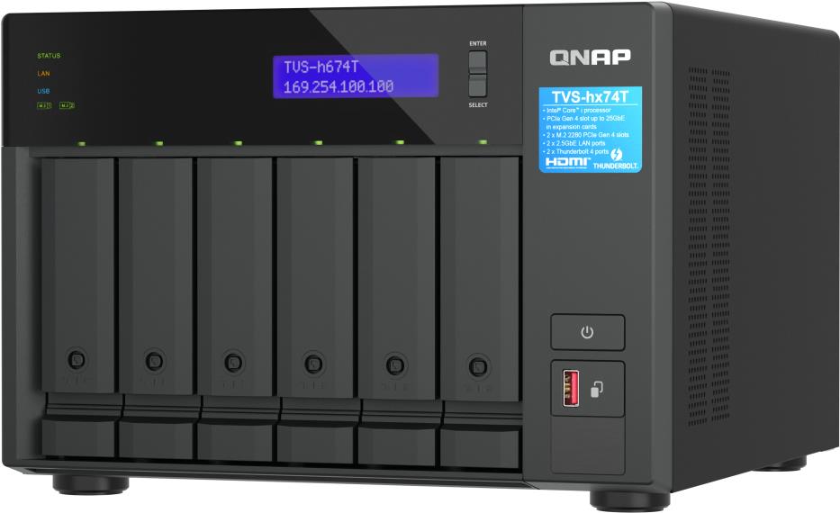 Купить QNAP TVS-H674T-I5-32G NAS & Speicherserver Tower Ethernet/LAN Schwarz i5-12400 (TVS-h674T-i5-32G) в магазине wardena.ru