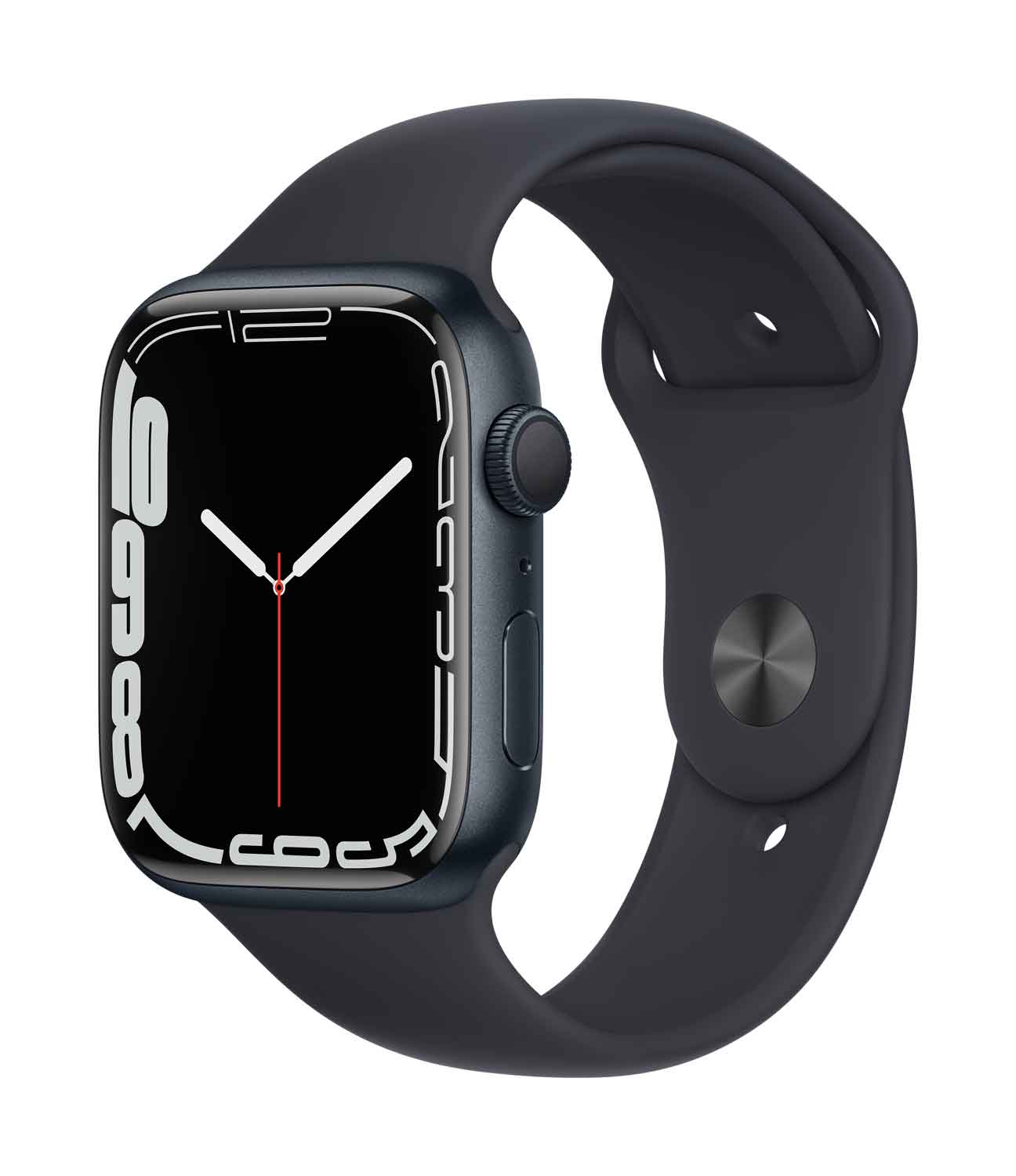 Купить Apple Watch Series 7 (GPS) - 45 mm - midnight aluminum - intelligente Uhr mit Sportband - Flouroelastomer - Midnight - Bandgröße: regelmäßig - 32GB - Wi-Fi, Bluetooth - 38,8 g (MKN53FD/A) в магазине wardena.ru