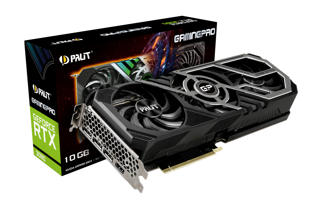 Купить Palit GeForce RTX 3080 GamingPro - Grafikkarten - GF RTX 3080 - 10 GB GDDR6X - PCIe 4.0 - HDMI, 3 x DisplayPort (NED3080019IA-132AA) в магазине wardena.ru