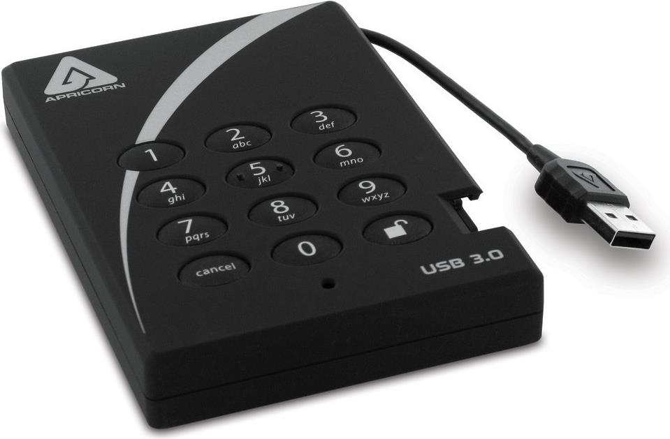 Купить Apricorn Aegis Padlock A25-3PL256-1000 - Festplatte - verschlüsselt - 1 TB - extern (tragbar) - 2.5" (6.4 cm) - USB 3.0 - 5400 U/min - Puffer: 8 MB - FIPS 197 в магазине wardena.ru