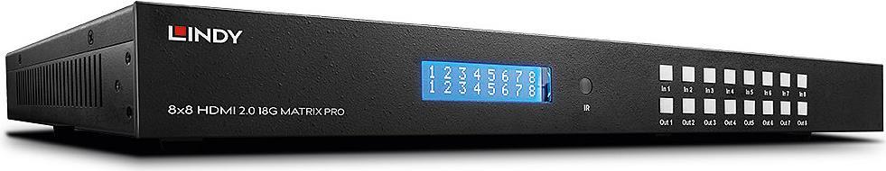 Купить Lindy 8x8 HDMI 2.0 18G Matrix Switch Pro - Video/Audio-Schalter - Desktop, an Rack montierbar (38248) в магазине wardena.ru