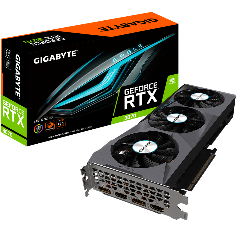 Купить Gigabyte GeForce RTX 3070 EAGLE OC 8G (rev. 2.0) - Grafikkarten - GF RTX 3070 - 8 GB GDDR6 - PCIe 4.0 x16 - 2 x HDMI, 2 x DisplayPort (GV-N3070EAGLE OC-8GD 2.0) в магазине wardena.ru