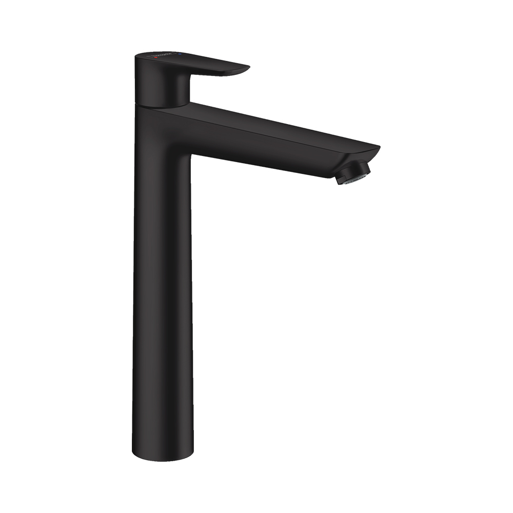 Купить Hansgrohe Talis E Смеситель для раковины 240 однорычажный со сливным гарнитуром хром-черный матовый 71716340 в магазине wardena.ru