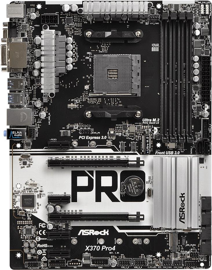 Купить ASRock X370 Pro4 - Motherboard - ATX - Socket AM4 - AMD X370 - USB 3.1 Gen 1, USB-C Gen1 - Gigabit LAN - Onboard-Grafik (CPU erforderlich) - HD Audio (8-Kanal) (90-MXB7T0-A0UAYZ) в магазине wardena.ru