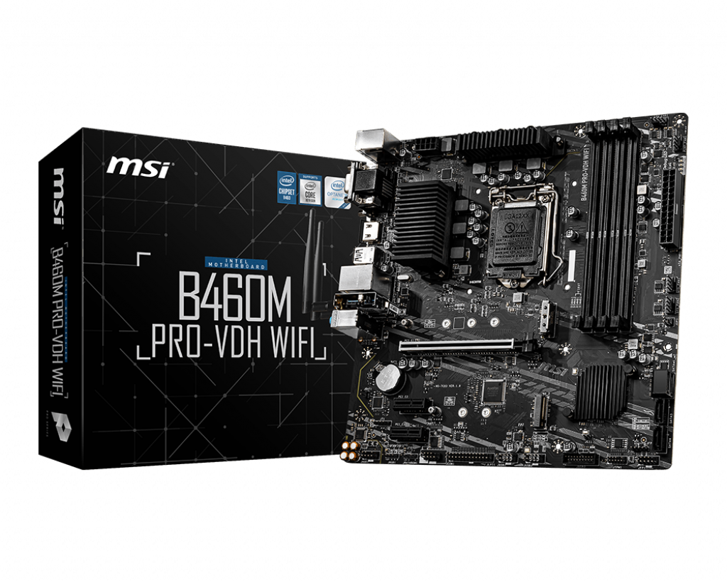 Купить MSI B460M PRO-VDH WIFI - Motherboard - micro ATX - LGA1200-Sockel - B460 Chipsatz - USB 3.2 Gen 1 - Bluetooth, Gigabit LAN, Wi-Fi - Onboard-Grafik (CPU erforderlich) - HD Audio (8-Kanal) (7C83-003R) в магазине wardena.ru