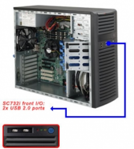 Купить Chassis Supermicro CSE-732i-500B 4U/Tower 500W 4xHDD SATA/SAS в магазине wardena.ru