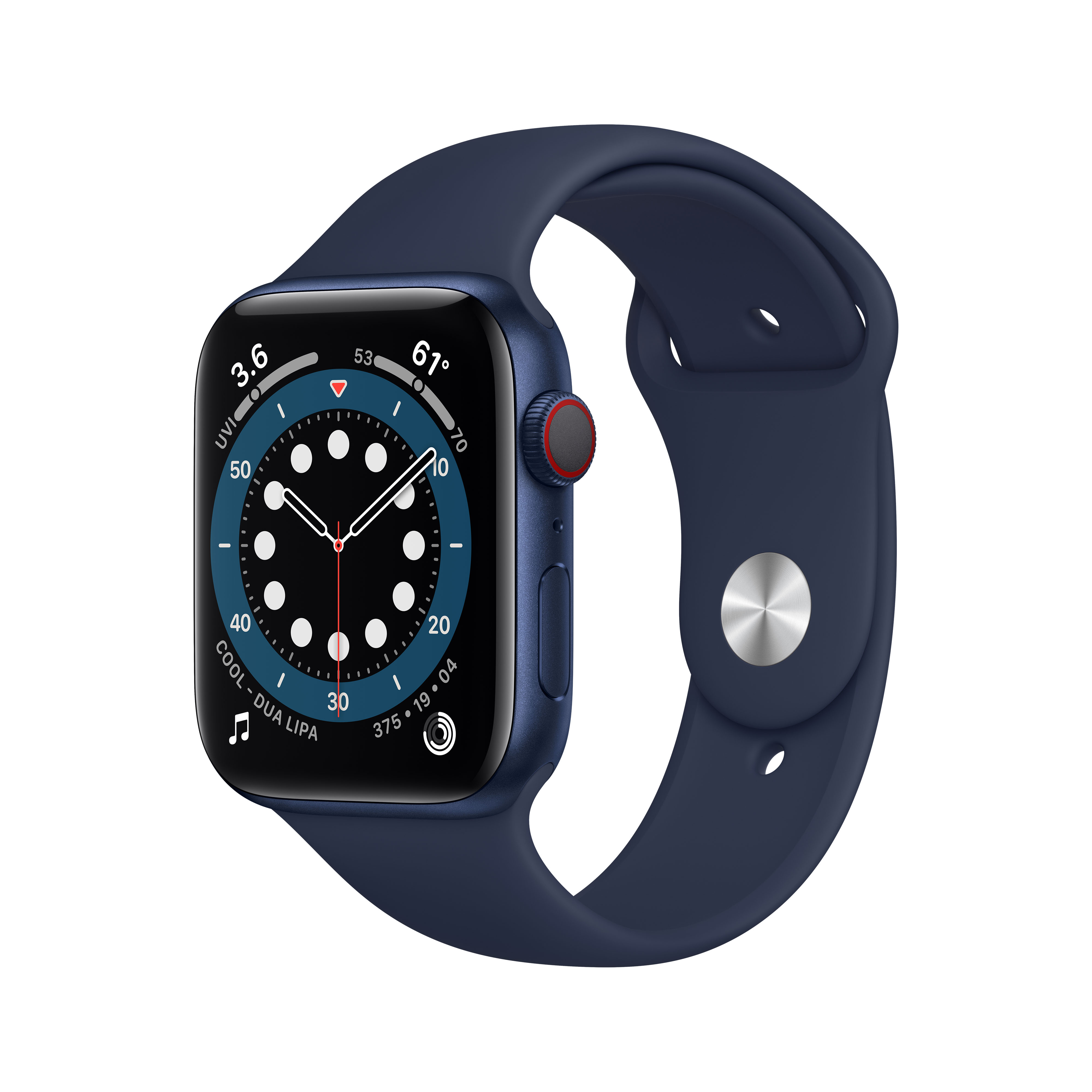 Купить Apple Watch Series 6 (GPS + Cellular) - 44 mm - blaues Aluminium - intelligente Uhr mit Sportband - Flouroelastomer - Deep Navy - Bandgröße: S/M/L - 32 GB - Wi-Fi, Bluetooth - 4G - 36.5 g (M09A3FD/A) в магазине wardena.ru
