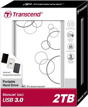 Купить Transcend StoreJet 25A3 - Festplatte - 2 TB - extern (tragbar) - 2.5" (6.4 cm) - USB 3.0 - weiß (TS2TSJ25A3W) в магазине wardena.ru