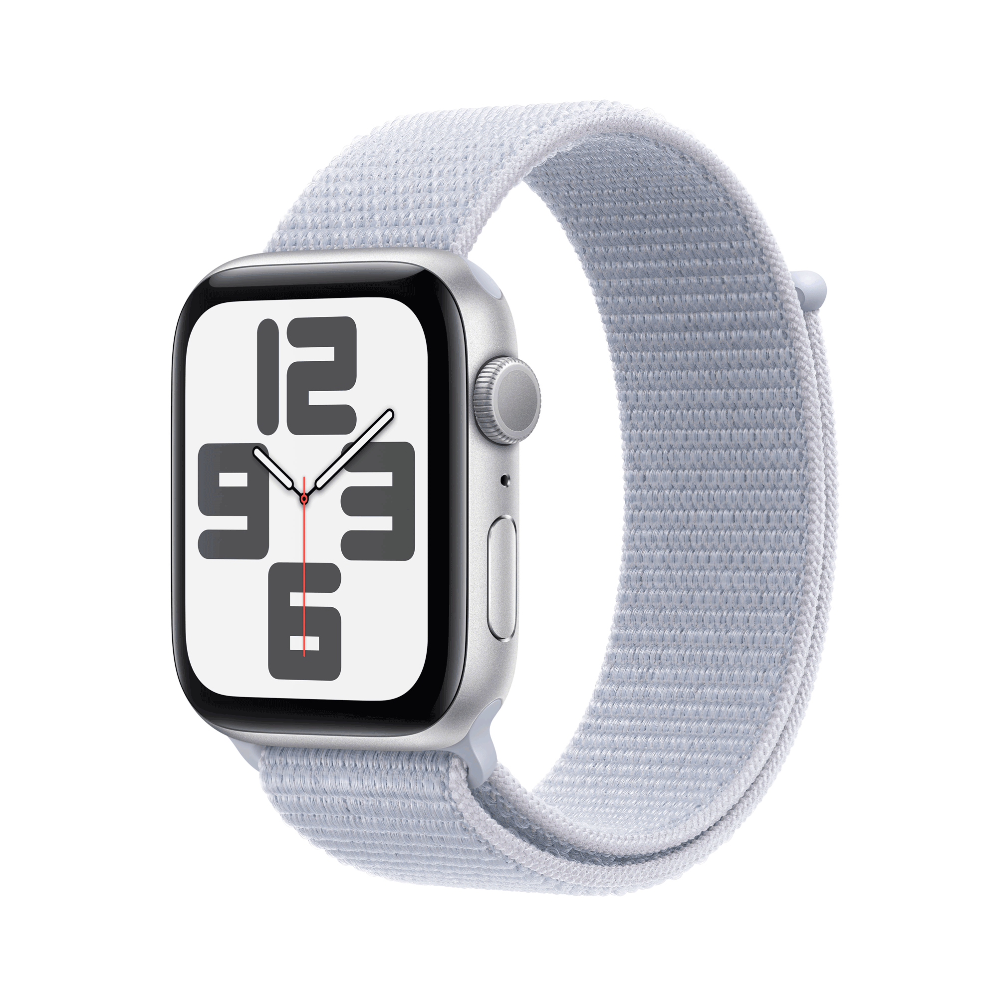 Купить Apple Watch SE GPS 44mm Silver Aluminium Case mit Blue Cloud Sport Band (MXET3QF/A) в магазине wardena.ru