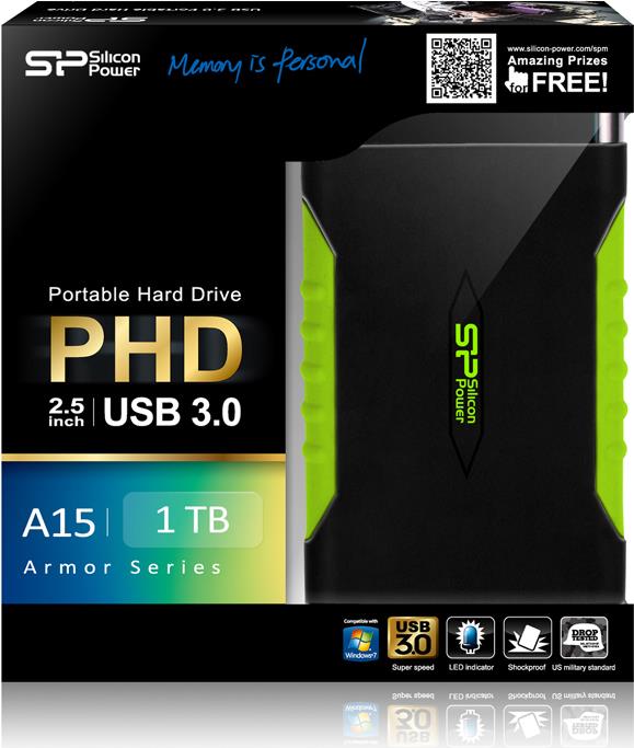 Купить SILICON POWER Armor A15 - Festplatte - 1TB - extern (tragbar) - 6,4 cm (2.5") - USB3.0 - Schwarz (SP010TBPHDA15S3K) в магазине wardena.ru