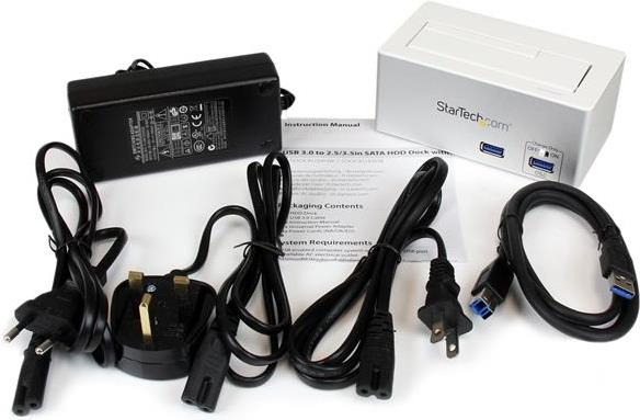 Купить StarTech.com USB 3.0 auf SATA / SSD Festplatten Dockingstation mit integriertem USB Schnelllade-Hub und UASP-Unterstützung für SATA 6 GB/s - Speicher-Controller - 2.5", 3.5" (6.4 cm, 8.9 cm) - SATA 6Gb/s - USB 3.0 - Weiß (SDOCKU33HW) в магазине wardena.ru